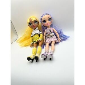 Rainbow High Cheer Doll Lot Sunny Madison Yellow Violet Willow Purple 11 inch